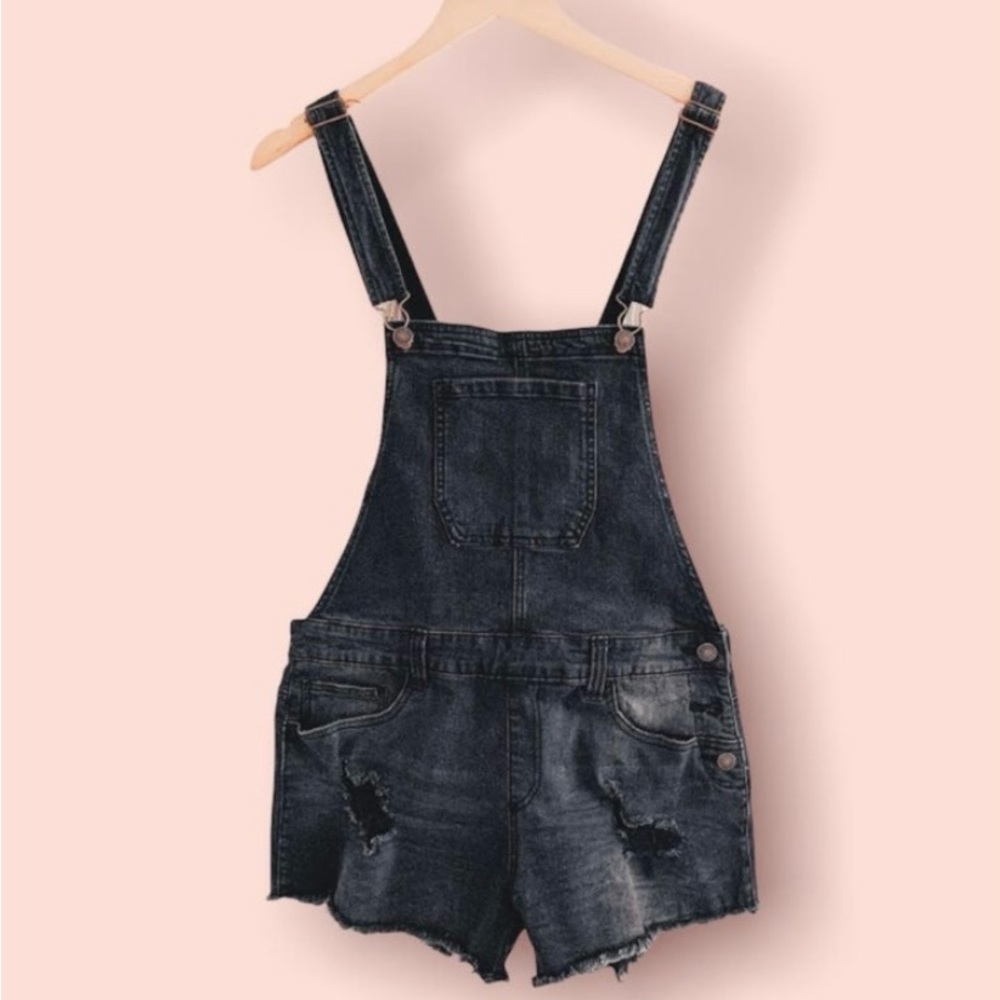 Forever 21 Charcoal Denim Overalls